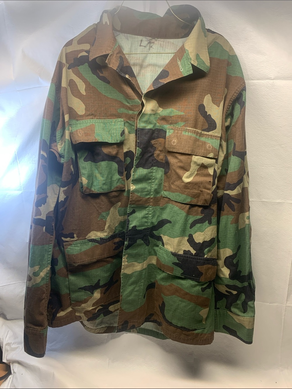 vintage U.S. military woodland camouflage BDU jacket